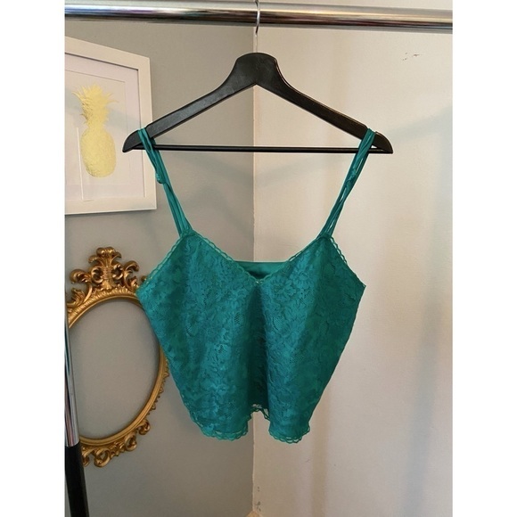Vintage Victoria Secret Gold Label Green Lace Set Size Medium - Picture 2 of 10